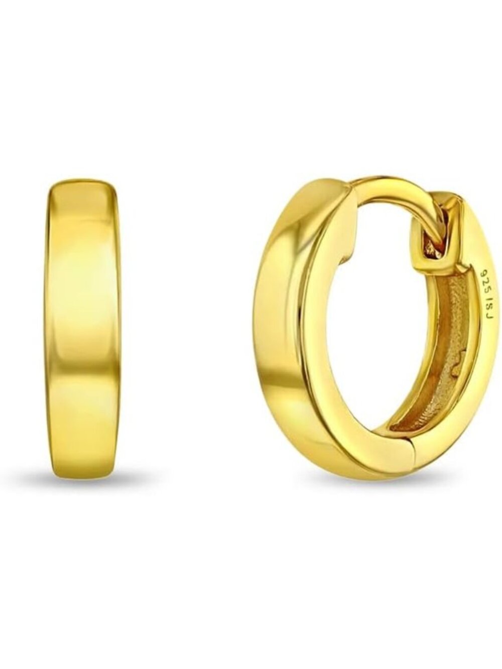 Elegant Gold Hoop Earrings for Kids - Classic 0.39” Girls Jewelry with Secure